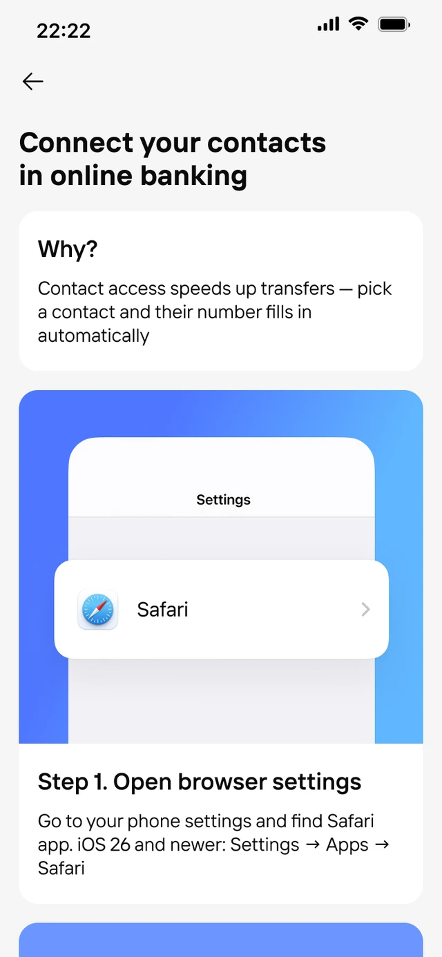 Address book onboarding, screen 2